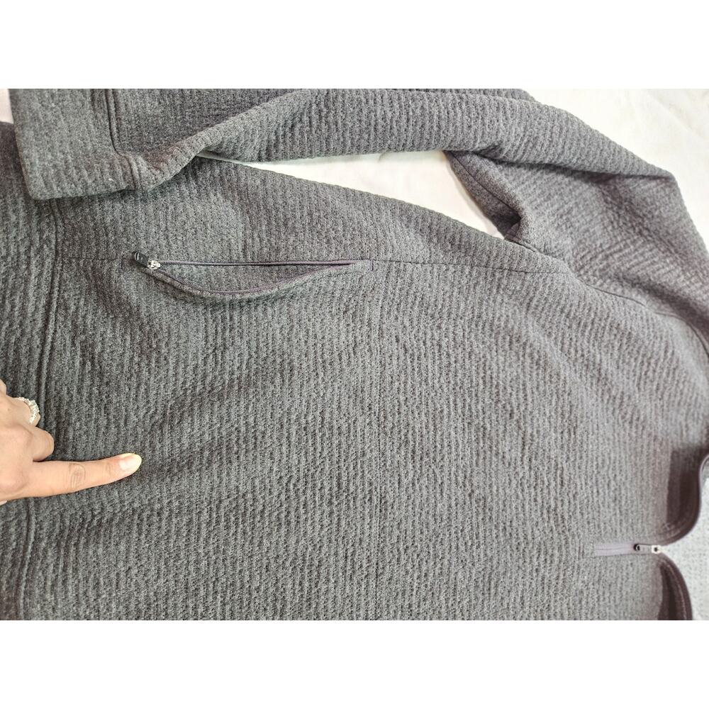 FLX Men's XL Gray Striped 1/4 Zip Mock Neck Pullover w/ Pockets - Picture 3 of 5